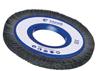 10 Inch (in) Brush Diameter, 80 Grit, and 1-1/2 Inch (in) Trim Length Silicon Carbide Abrasive Nylon Wheel Brush