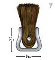 1 Inch (in) Overall Trim and 36 Inch (in) Overall Length Horse Hair Fill/Galvanized Backing Strip Brush (MB709036-BG)