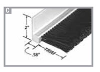 1 Inch (in) Trim Length and 36 Inch (in) Overall Length Level Black Nylon 90 Degree Profile Rigid Polyvinyl Chloride (PVC) Strip Brush (RPVC331036)