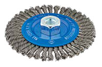 6 Inch (in) Diameter and 0.020 Inch (in) Wire Size Carbon Steel Stringer Bead Twisted Knot Brush (70312)