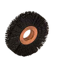 2 Inch (in) Diameter, 0.016 Inch (in) Filament Diameter, and 17/32 Inch (in) Trim Length Crimped Black Nylon Type 6-12 Copper Center Non-Metallic Wheel Brush (10625)