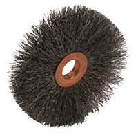 3 Inch (in) Diameter, 0.008 Inch (in) Filament Diameter, and 1 Inch (in) Trim Length Carbon Steel Copper Center Crimped Wire Wheel Brush (10325)