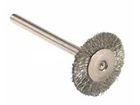 3/4 Inch (in) Diameter, 0.005 Inch (in) Filament Diameter, and 3/16 Inch (in) Trim Length Carbon Steel Miniature Wheel Power Brush (11465)