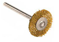 3/4 Inch (in) Diameter, 0.003 Inch (in) Filament Diameter, and 3/16 Inch (in) Trim Length Brass Miniature Wheel Power Brush (11515)