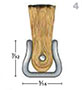 1 Inch (in) Overall Trim, 36 Inch (in) Overall Length, and 0.004 Inch (in) Filament Diameter Crimped Brass Fill/Stainless Steel Backing Strip Brush (MB406036) - 2