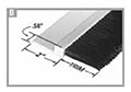 1 Inch (in) Trim Length and 36 Inch (in) Overall Length Level Black Nylon H-Profile Rigid Polyvinyl Chloride (PVC) Strip Brush (RPVC231036)