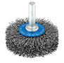 2 Inch (in) Diameter and 0.014 Inch (in) Wire Size Carbon Steel Stem Mount Wire Wheel Brush (70108)